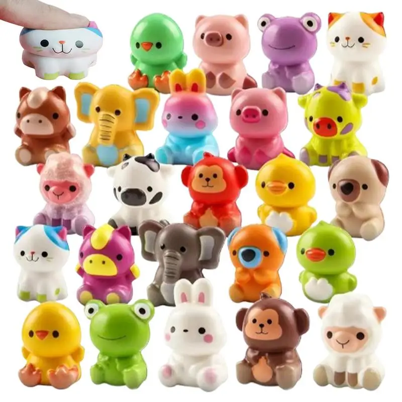 Animal Squeeze Ball 24pcs Stretchy Fidget Animal Shaped Toys Fun Goodie Bag Fillers Sensory Toy Stress Release Toy For Kids