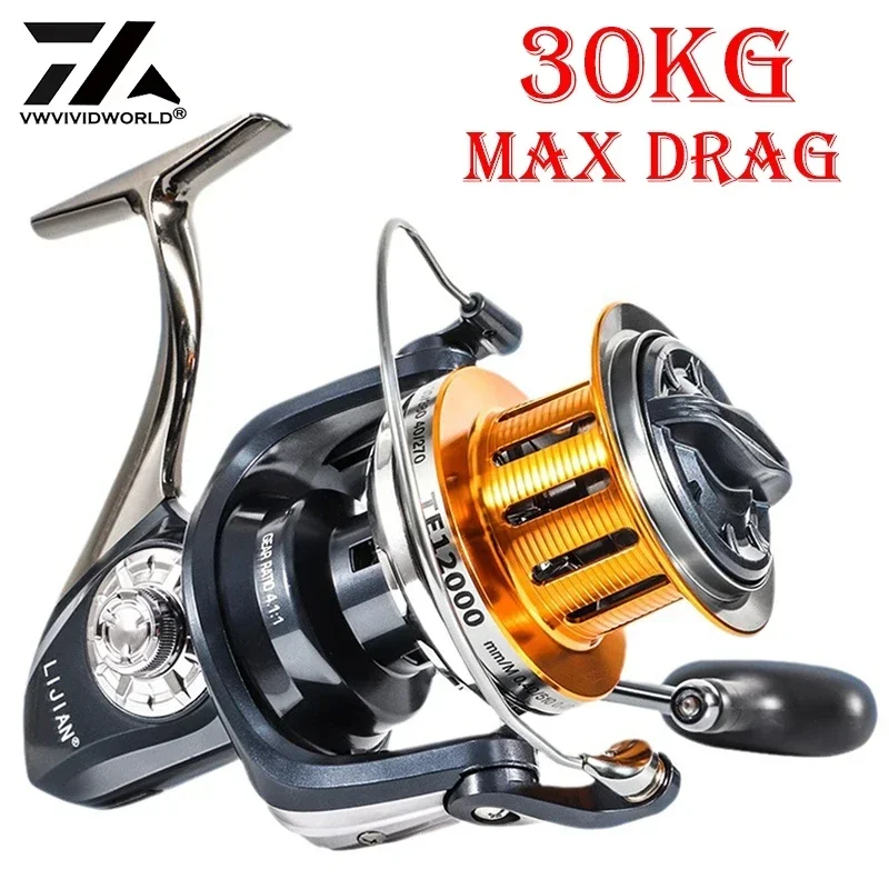 

VX Fishing Reel 9000-12000 Series 30kg Series Metal Spool Rotating Reel Sea Fishing Carp Fishing Coil Rotating Spinning Reel