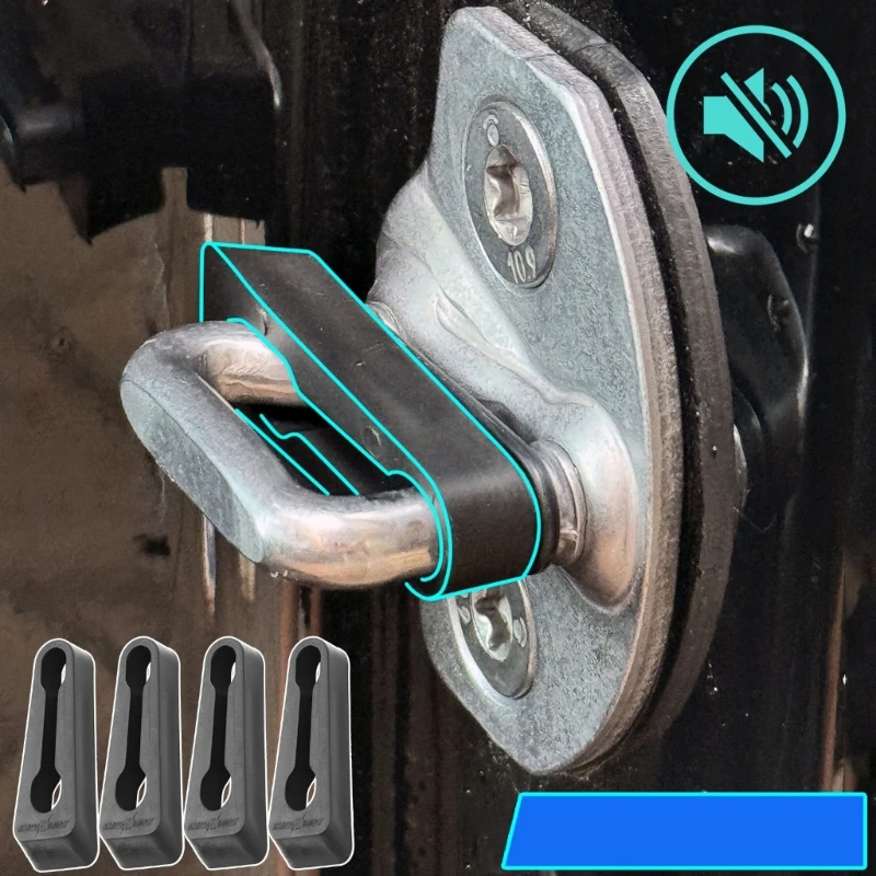 QM Auto Door Lock Damper Buffers Sound Insulation Door Lock Cushion set for Noise Reduction & Impact Protection for Car