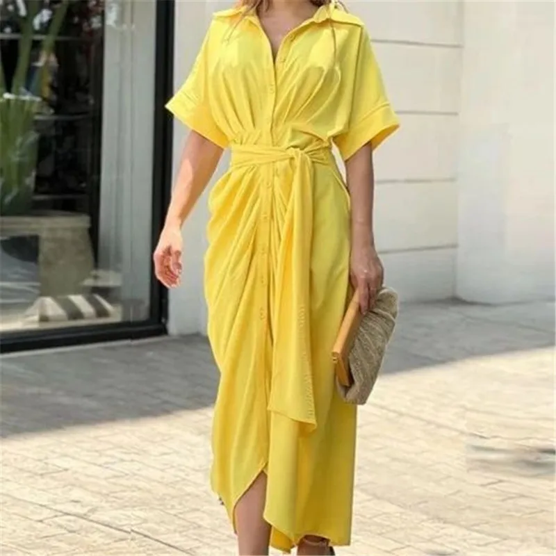 Summer New Vacation Wind Lotus Leaf Edge Long Dress for Ladies Large Swing Flowing Beach Skirt for Women