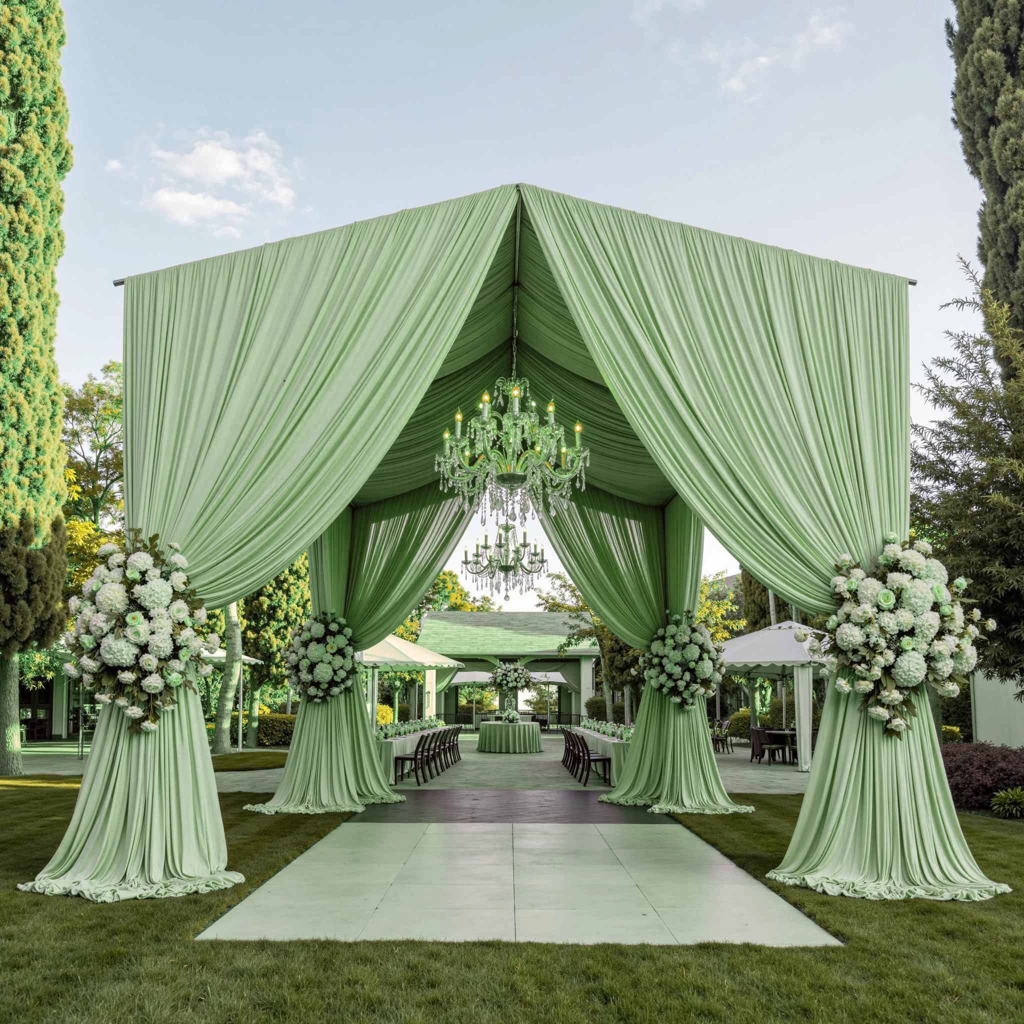 Pink Ceiling Curtain Panels 5x20FT Wrinkle-Free spandex Polyester Drapes for Weddings Birthdays Parties Tent & Event Decoration