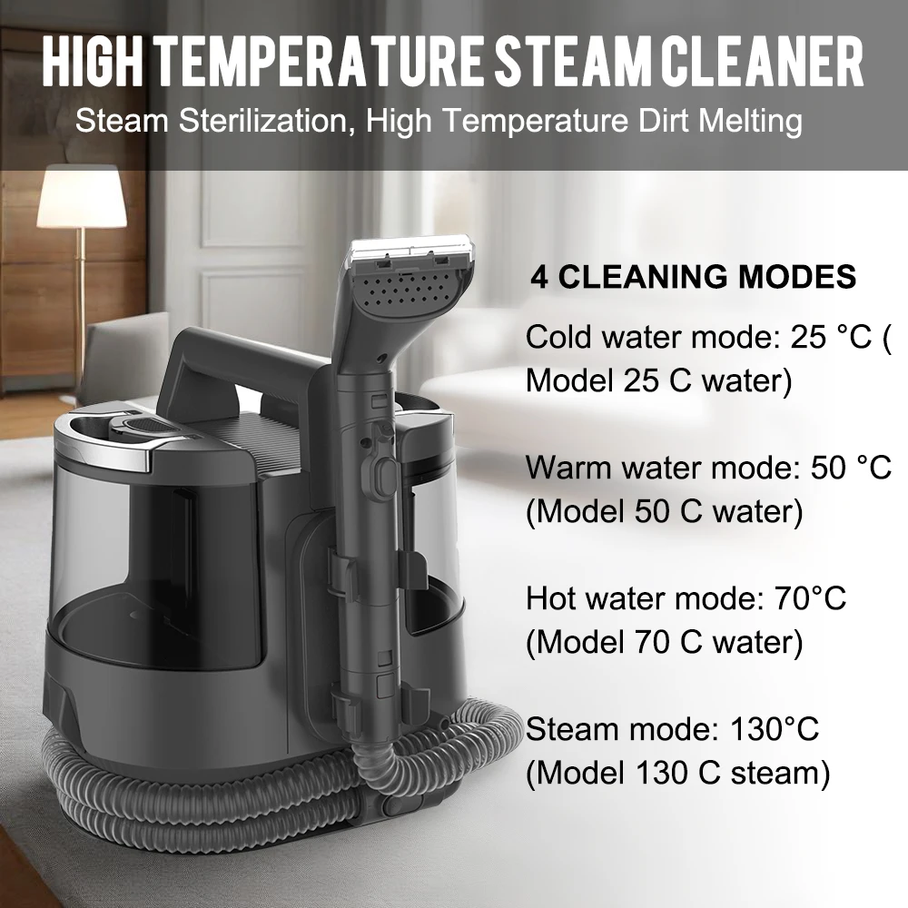 Portable Wet and Dry Cleaners Carpet Upholstery Steam Cleaners  Area Rug Cleaner,Perfect for Car Interiors, 4 Cleaning Tools