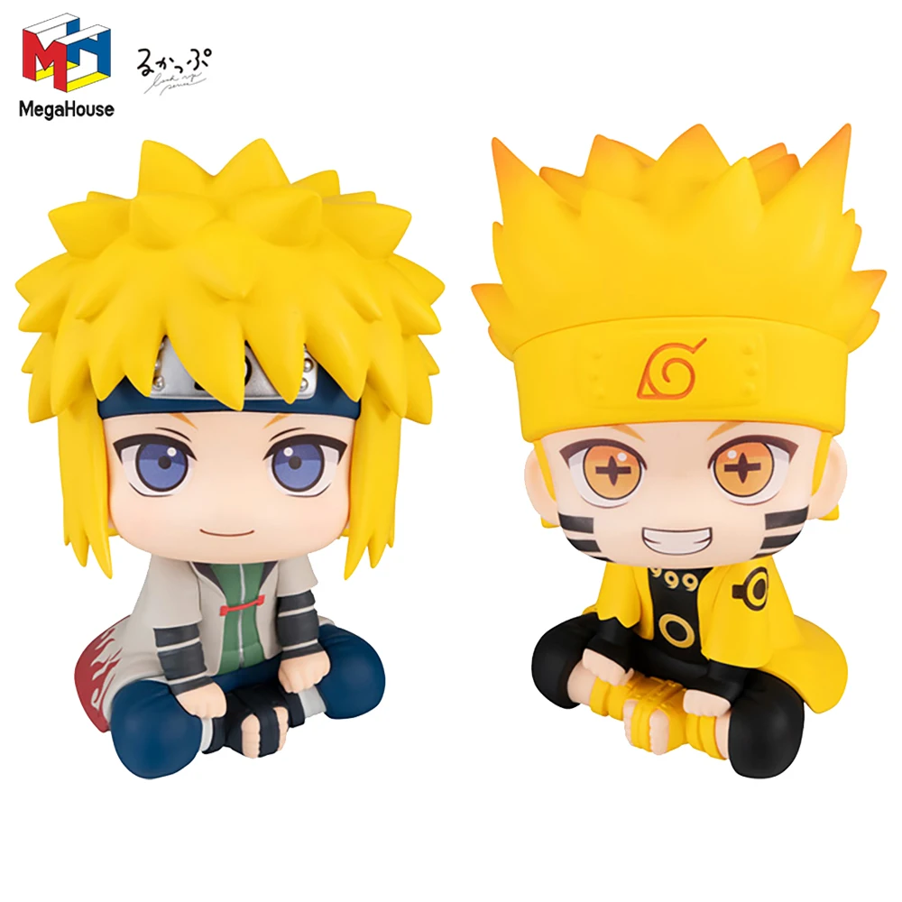 Original NEW MegaHouse Look Up Minato Namikaze & Naruto Uzumaki (Six Paths Sage Mode) 110mm Nice Anime Action Figure Model Toys