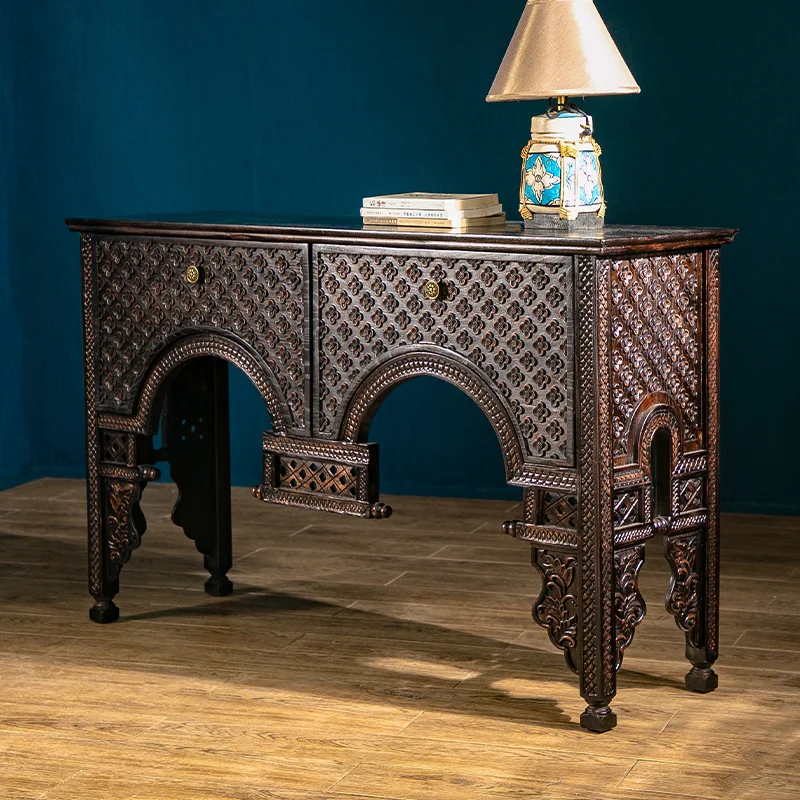 Southeast Asian - style Turkish Porch Cabinet, Log Furniture: Thai Solid - wood Porch Cabinet and Partition Cabinet.