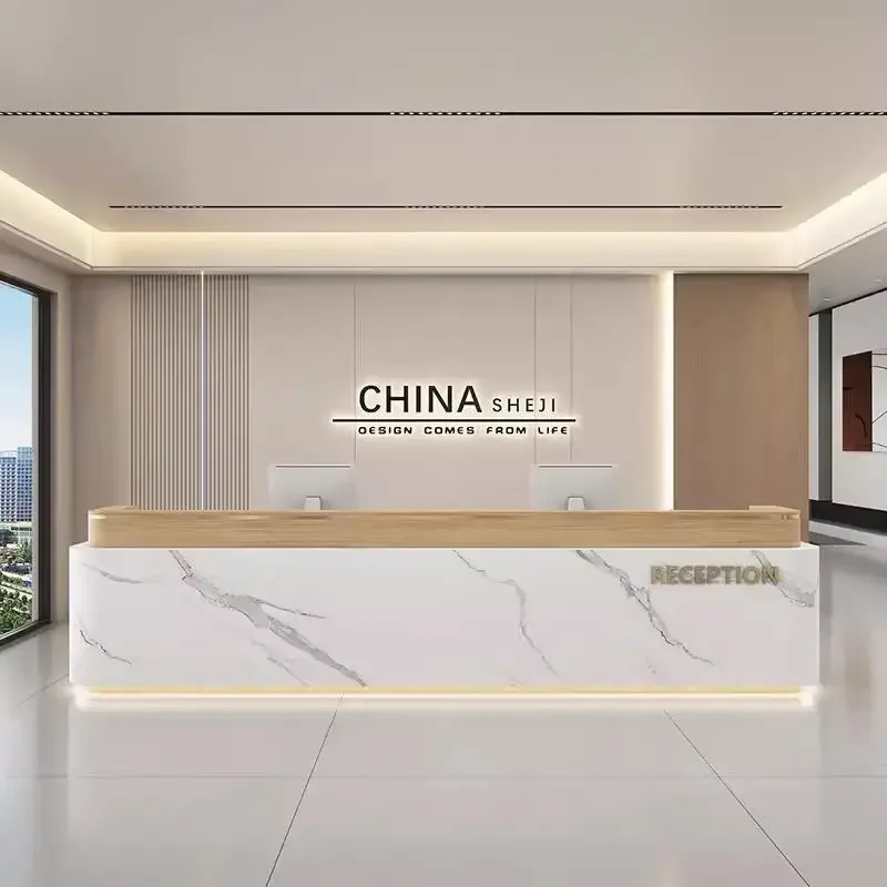 Company Front Desk Reception Office Bar Simple Modern Beauty Salon Hotel Consultation Table Cashier Service Desk