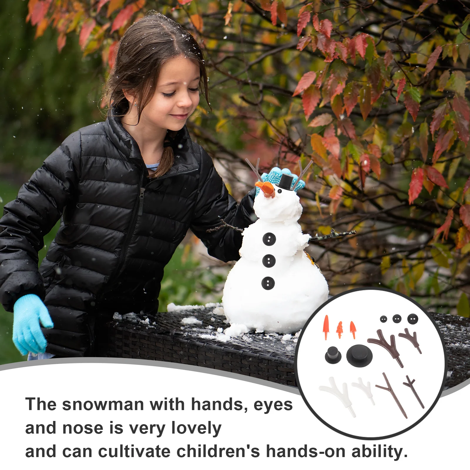 1 комплект, рождественский снеговик, набор «сделай сам» с носовой шляпой, пуговицей, веткой рога, принадлежности для детей, ремесло, праздничный декор, вечерние, литье