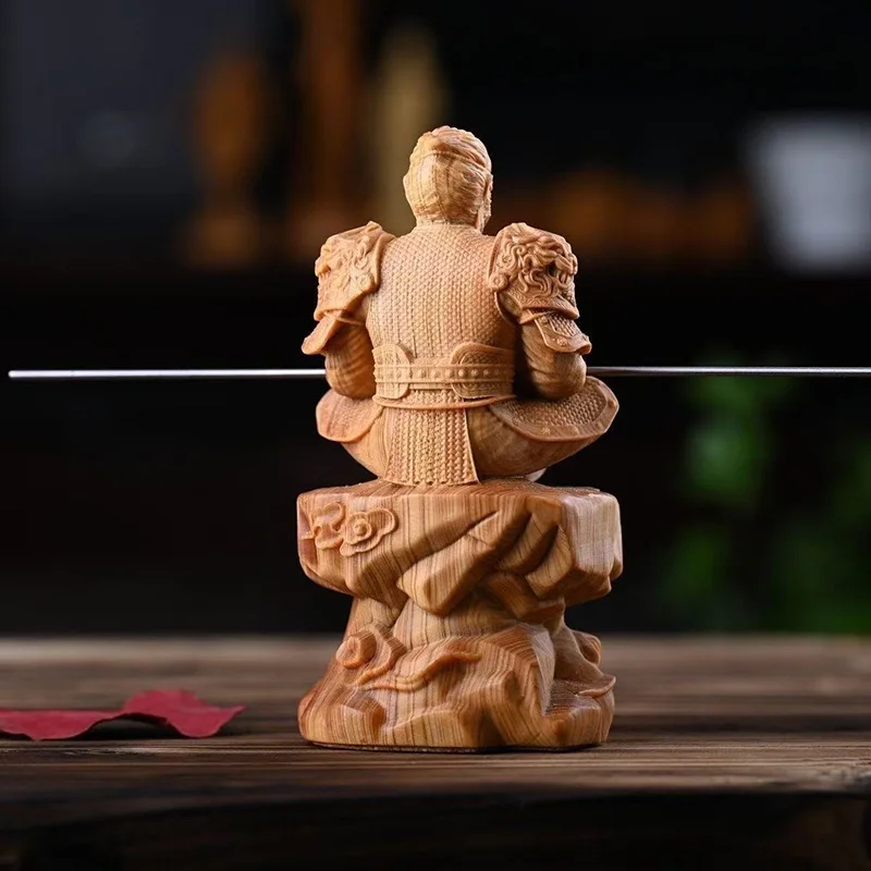 wood carving Game Myth anime figures Monkey King sculptures Figurines Home Room Office Table decoration and accessories