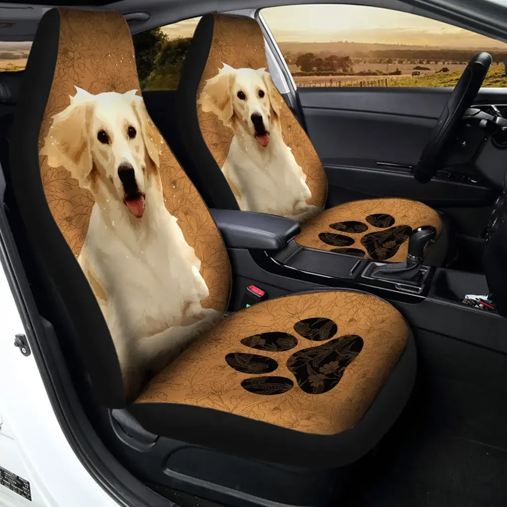 Labrador Retriever Car Seat Covers Custom Car Accessories For Dog Lovers,Pack of 2 Universal Front Seat Protective Cover