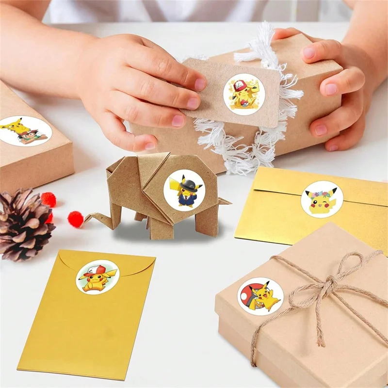 500 แผ่น/ม้วน Pokemon Pikachu สติกเกอร์อะนิเมะการ์ตูนเทปม้วนบัญชีมือ DIY ตกแต่งโน้ตบุ๊คมือถือเครื่องเขียนสติกเกอร์