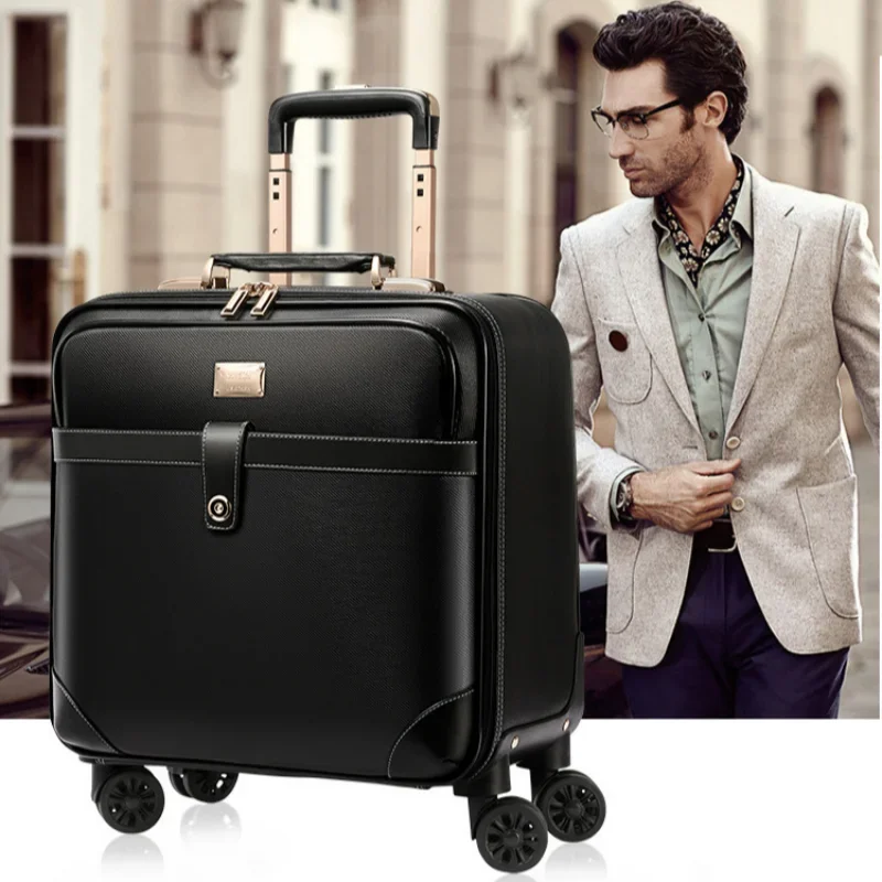 2024 NEW 18 inch small suitcase with wheels travel Men\'s Business carry on Cabin Rolling Luggage waterproof trolley luggage bag