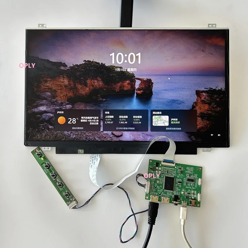 Controller board kit 2 mini HDMI-compatible DIY + 14” 1366X768 EDP 14 inch screen panel monitor for PC PS X360 Laptop raspberry
