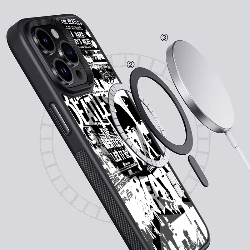 Opaska na telefon B-Beatles mocna magnetyczna obudowa IPhone 15 14 13 Pro Max 11 12 Mini Alex lustro Magsafe etui do ładowania bezprzewodowego