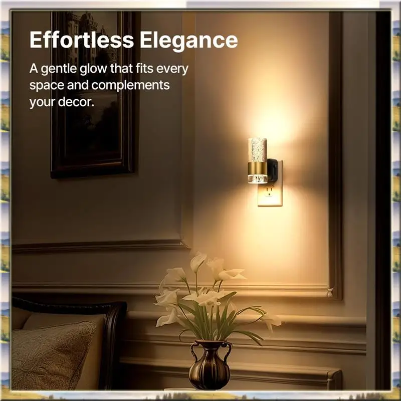 

AA46 HOT-Adjustable Brightness Dusk To Dawn Sensor Wall Sconce-Style Auto-On/Off Nightlight US Plug