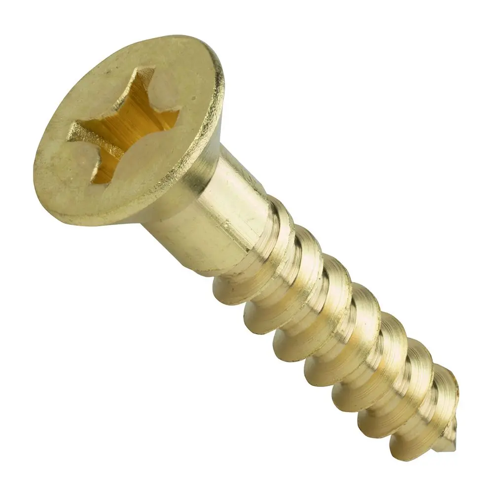 Hardware Tapping Cross Recessed Self Drilling Flat Head Wood Screws Solid Brass