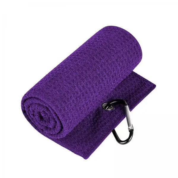 Sports Golf Towel Microfiber Sweat Absorbent Mini Ball Cleaner with Clip for Golf Bag Training and Practice
