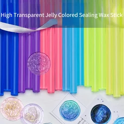 5pcs High Transparent Jelly Colored Sealing Wax Stick Round Fancy Wax Material DIY Scrapbooking Greeting Card Gift Sealing