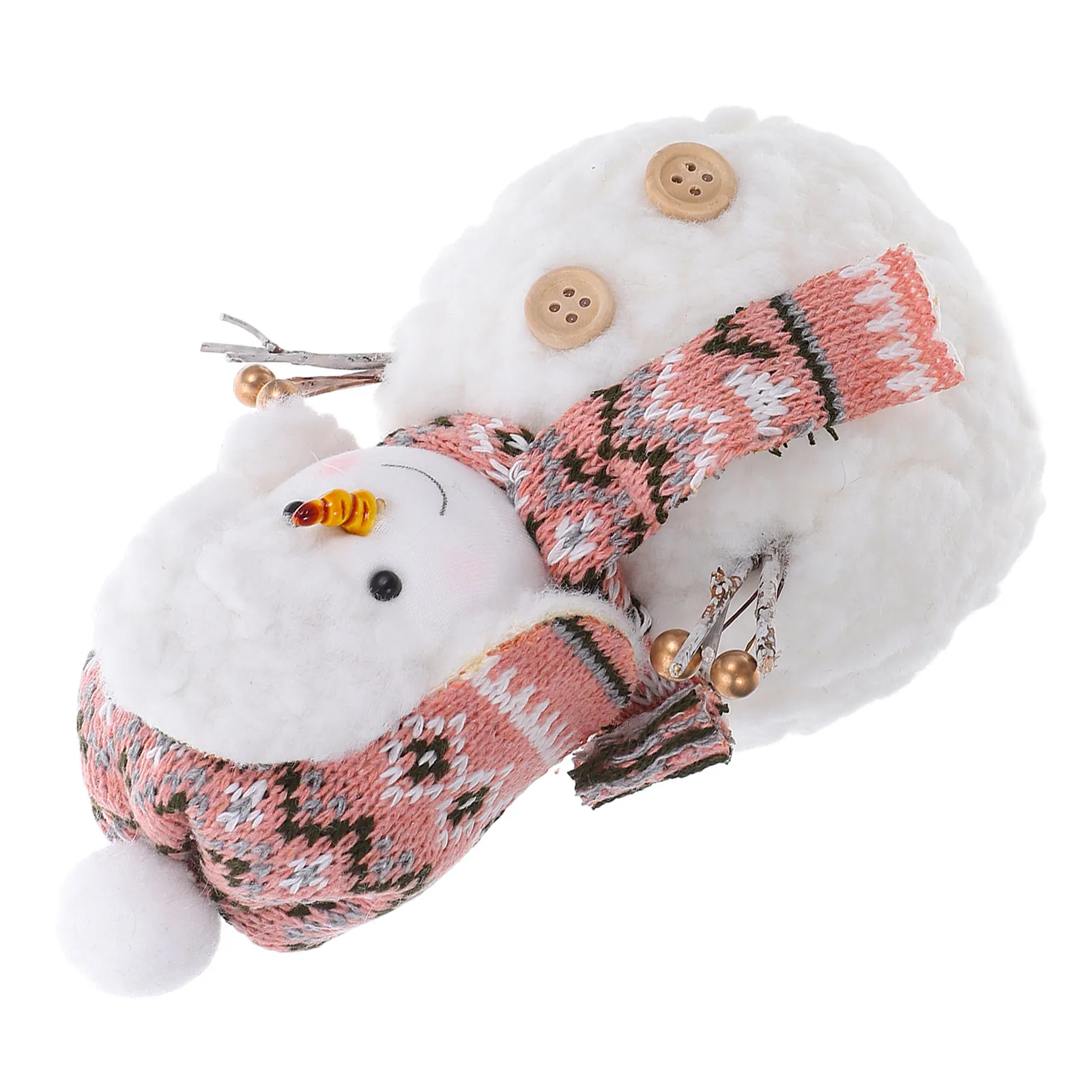Snowman Ornament Christmas Decor 18cm Soft Winter Holiday Tabletop Figure for Home Shelf Rustic Indoor Decoration