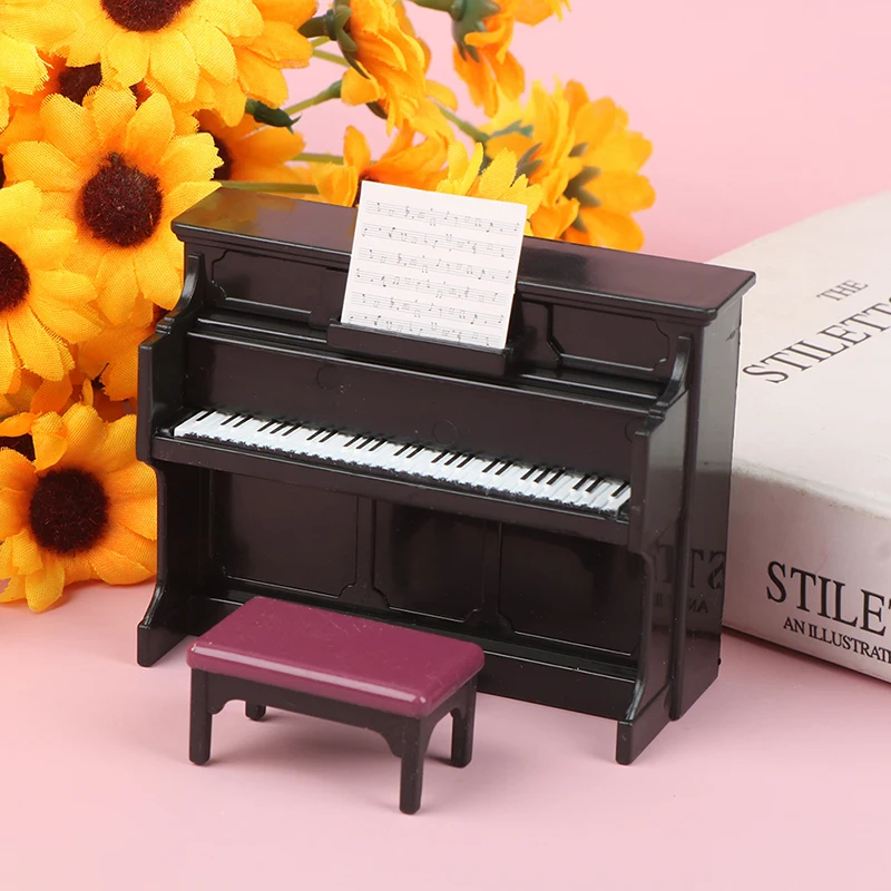 1Set 1:12 Poppenhuis Miniatuur Piano Sofa Tafellamp Teaset Dessert Gebak Meubels Home Decor Speelgoed