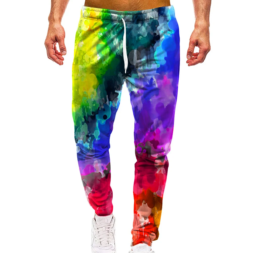 Men's Rainbow Smoke Pattern Sweatpants Joggers Trousers Drawstring Side Pockets Graphic Prints Comfort Sports Casual Pants