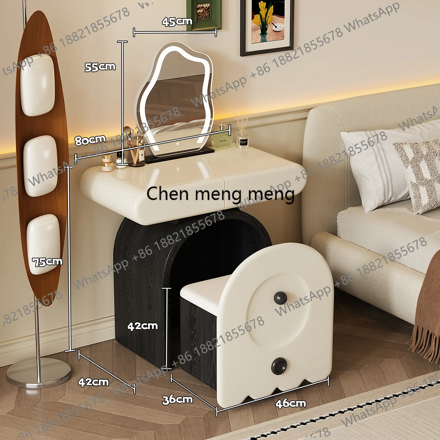 Chep Comfortable Makeup Cabine t Drawers Mirror Chair Nail Dressing Table Vanity Speaker Cosmetics Wood Vestidores Furniture