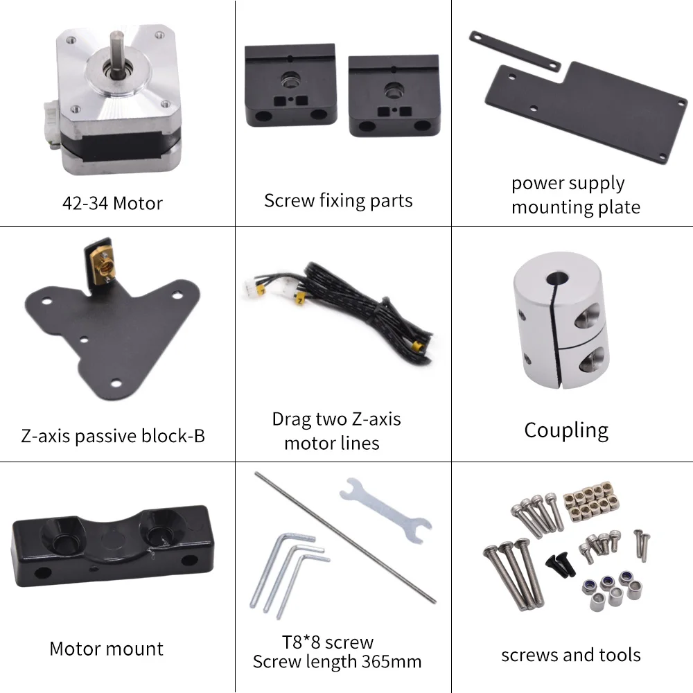 Kit de actualización de doble eje Z con tornillo de plomo y Motor paso a paso, boquilla MK8 para Ender 3 Pro Ender 3 V2, Kit de Metal para impresora 3D