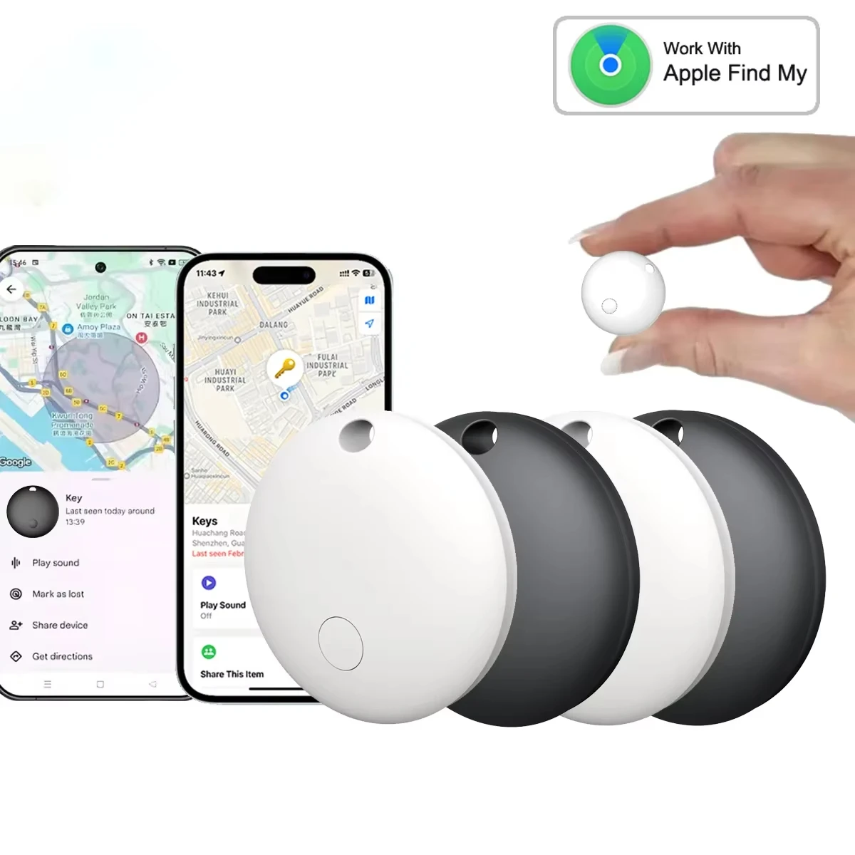 Mini GPS Tracker For Apple iOS System, Find My App Tag, Wallet Finder, Bike Bag Loss Tracker, Smart Bluetooth Locator