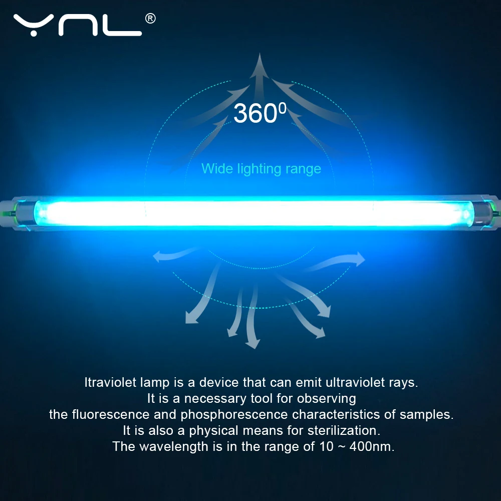 UV Quartz Lamp T8 Tube Ultraviolet Light Bulb 220V 110V 8W Ozone Disinfection Germicidal Light Bactericidal Sterilizer Lamp
