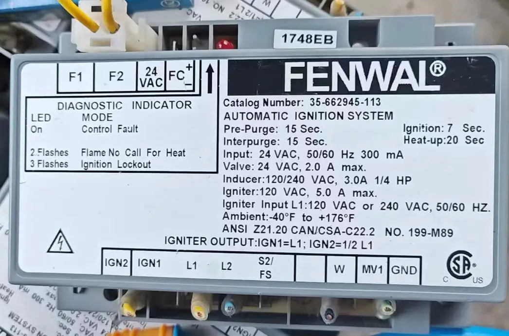 

Модуль зажигания FENWAL с горячей поверхностью 35-66