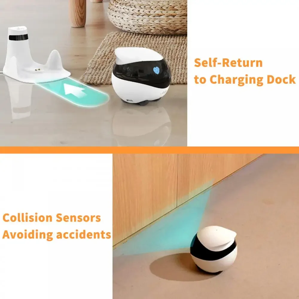 Jouet de sécurité sans fil coule pour animaux de compagnie, caméra robot intelligente SE, collier WiFi, Catpal, chats, télécommande via l'application E, 1080P