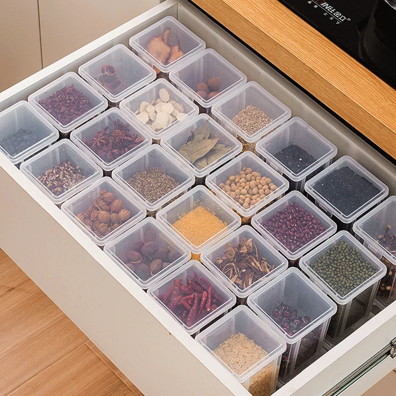 Kitchen spice storage box cinnamon star anise pepper dry chili sub-package seasoning cans grains tea storage box