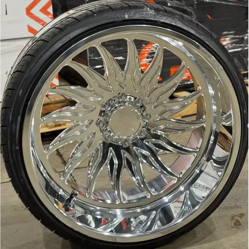 i LSGZL Super Single Forged Truck Wheels 22x12 22x14 24x12 24x14 26x16 Inch Polish Chrome Forged 8x200 8x180 8x6.5 Concave