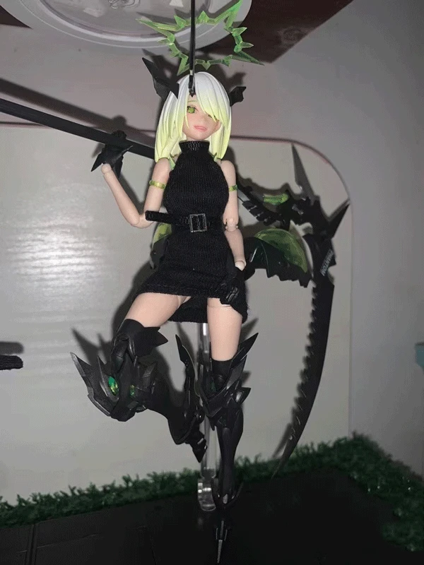 Q6-5-1 커스텀 1:12 여성 옷, 블랙 드레스 스커트, 6 인치 피그마 마법 소녀 피규어 