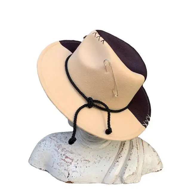 Handgenähte Fedoras-Mütze, unregelmäßige einfarbige Mütze, verstellbare Unisex-Mütze, Fedora-Filzhut, Jazz-Herbst-Winter-Mütze, Serpla Forecro – Detail 17