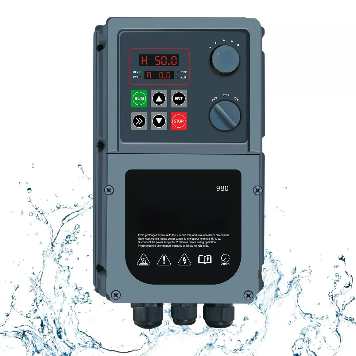 4KW IP66 Waterproof Variable Frequency Drive 3 Phase Motor Speed Controller VFD