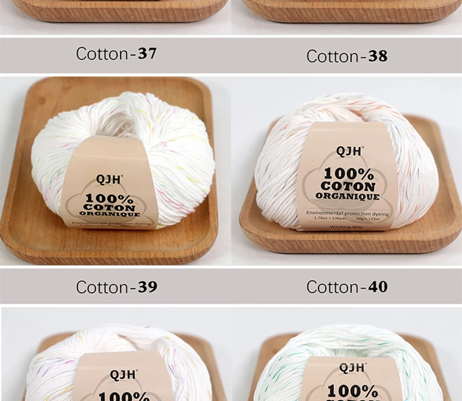 3 Stück 100% Bio-Baumwollgarn, maschinenwaschbar, für Erwachsene und Babys, für Pullover/Handschuhe/Schals/Mützen usw. 50 Gramm (1,76 Unzen) 125 Meter (136 Yards) – Detail 24