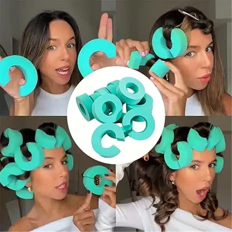 No Heat Hair Curlers, Soft Foam Sponge Rollers for Long Hair, Heatless Curling Tools for Natural Waves, DIY Styling for Women