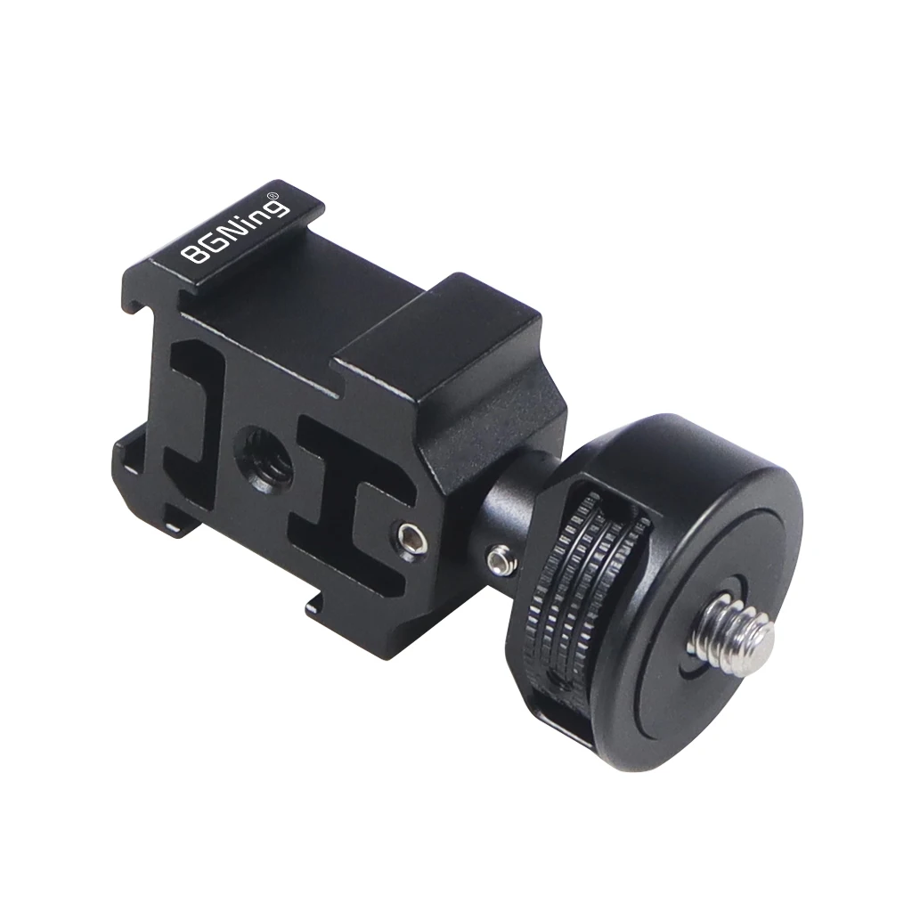 Kamera Blitzschuh Mount Adapter Aluminium Triple Cold Shoe Halterung Stativ Kugelkopf Monitor für DJI Mic 2 Studio Video Licht Stehen – Detail 11