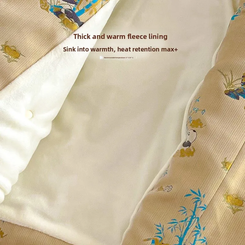 Children's Panda New Year's Clothing 2025 New Winter Boys' Retro Thick Cotton Clothes Baby Chinese Style Cotton Clothes