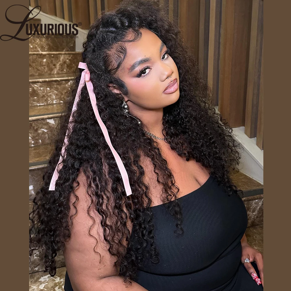 360 Full Lace Curly Wig Brazilian Remy Human Hair Invisible 13x4 Lace Frontal Human Hair Wig Bouncy Curly Wig Human Pre Plucked