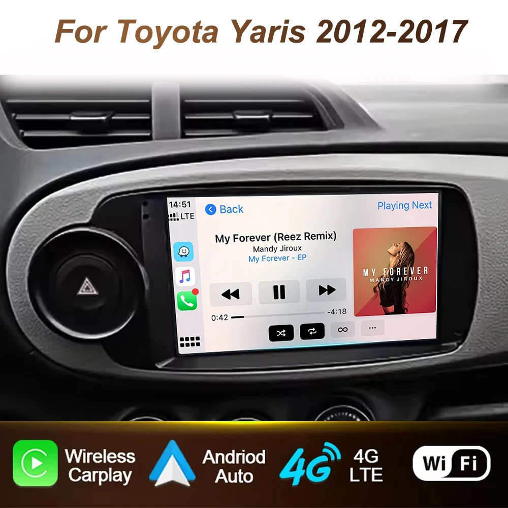 Android For Toyota Yaris 2012 2013 2014 2015 2016 2017 Car Radio Carplay Autoradio Multimedia Player Stereo 4G Automotive 2din