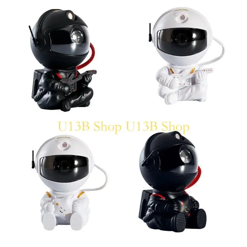 U13B 360°回転宇宙飛行士プロジェクターライトギター/星の手元にあるポータブルリモートコントロールナイトランプベッドルーム装飾用