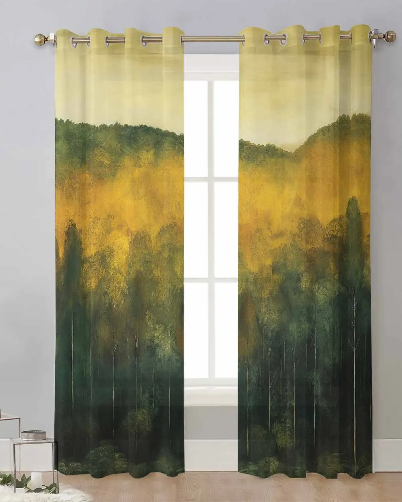 

Forest Trees Sky Leaves Punching Holes Bedroom Blackout Curtains for Party Decoration Modern Living Room Curtains for the Home