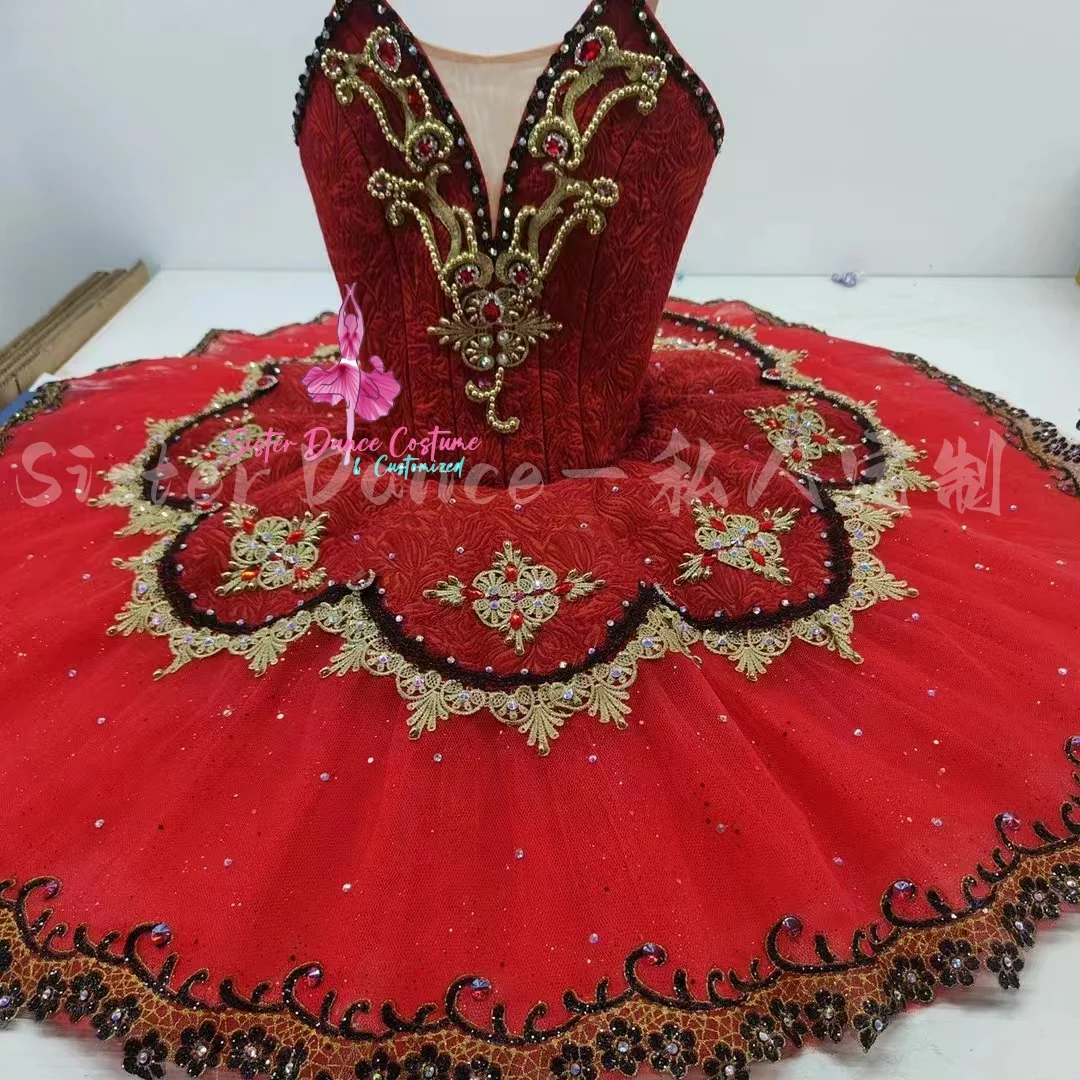 2024 New High-end adult children professional ballet dress red Don Quixote skirt tutu competition performance private custom