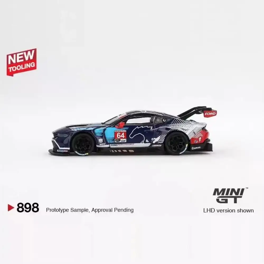 MINIGT 1:64 Porsche 911 GT3 R Roxy Rosa Ford Mustang Liga Fundição Modelo de Carro Presente de Natal