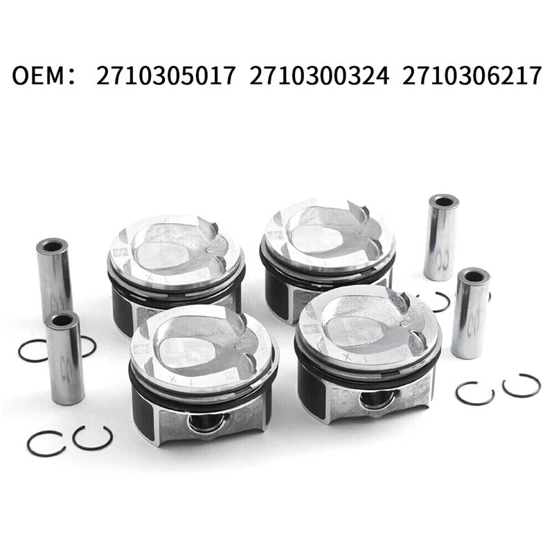 4Pcs Silver Pistons Rings Set Φ82mm For Mercedes Benz W204 C204 W212 C200 C250 E250 CGI 1.8T 2710305017 2710300324 2710306217