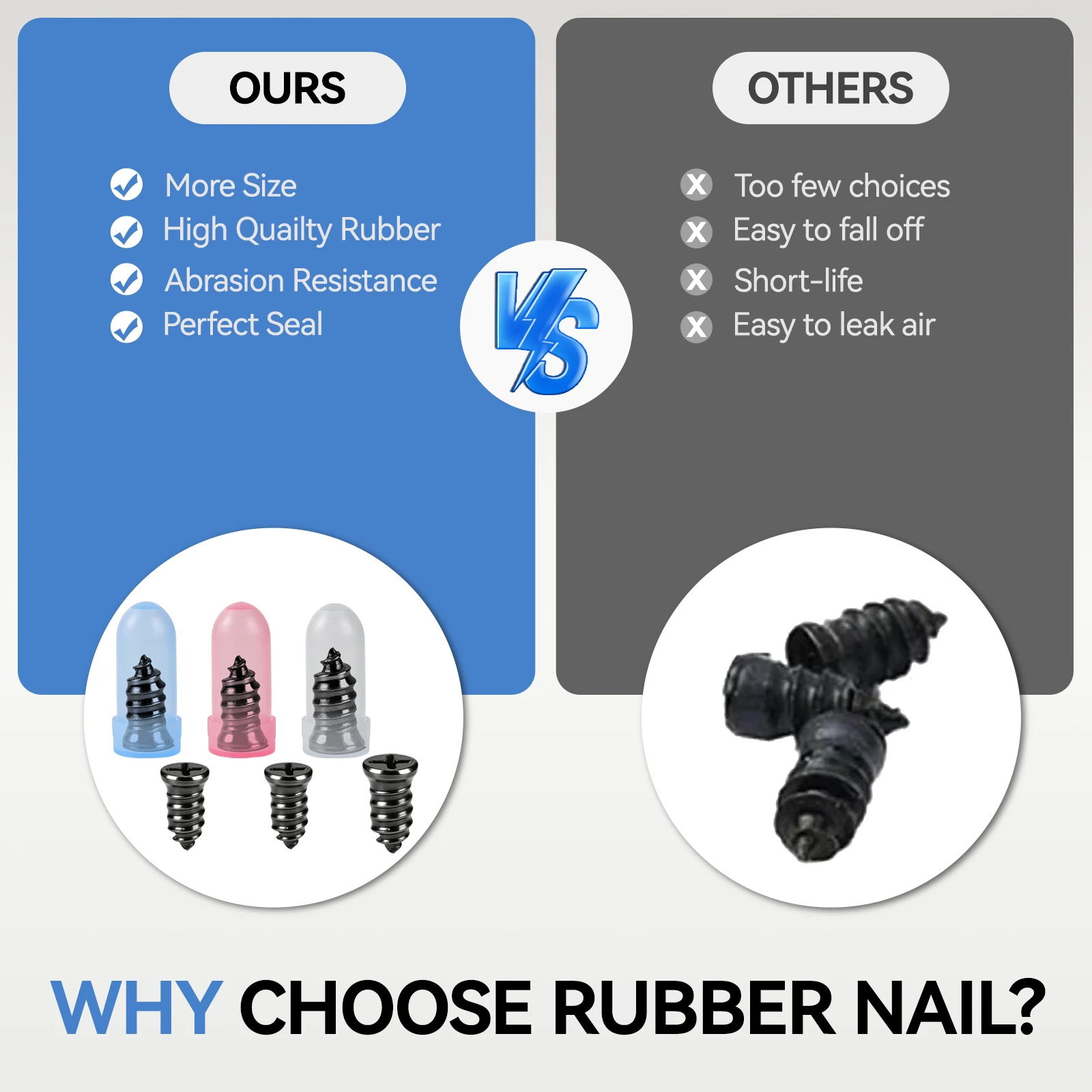 

91x Universal Vacuum Rubber Car Tyre Repair Rubber Nail For Car Motorcycle Scooter Tubeless Tire Repair Kit Glue Free Tire Nails
