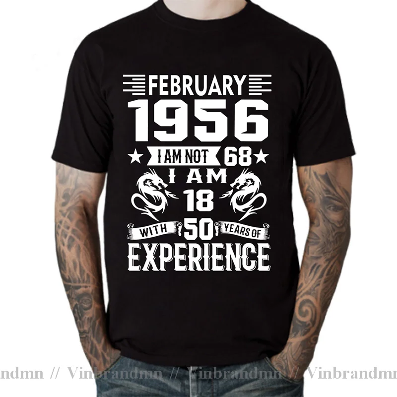 I'm 18 with 50 Year of Experience Born in 1956 Nov September Oct Dec Jan Feb March April May June July August 68Th Birth T Shirt