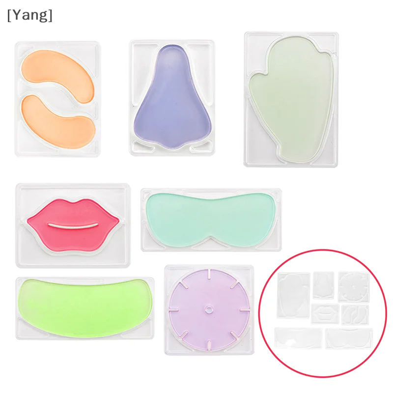 9Pcs/set Transparent ABS Facial Mask Molds Tray Reusable For Fruit Vegetable Mask Maker Machine Maker DIY Eye Lips Facial Mask