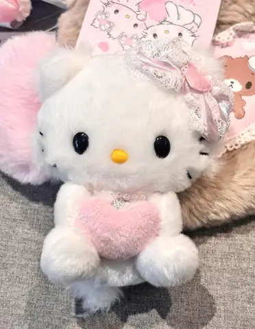 Sanrios Hello Kitty Charmmy Kitty Plush Toy Keychain Kawaii Girly Kitten Doll Stuffed Decoration Backpack Charm Girlfriend Gifts