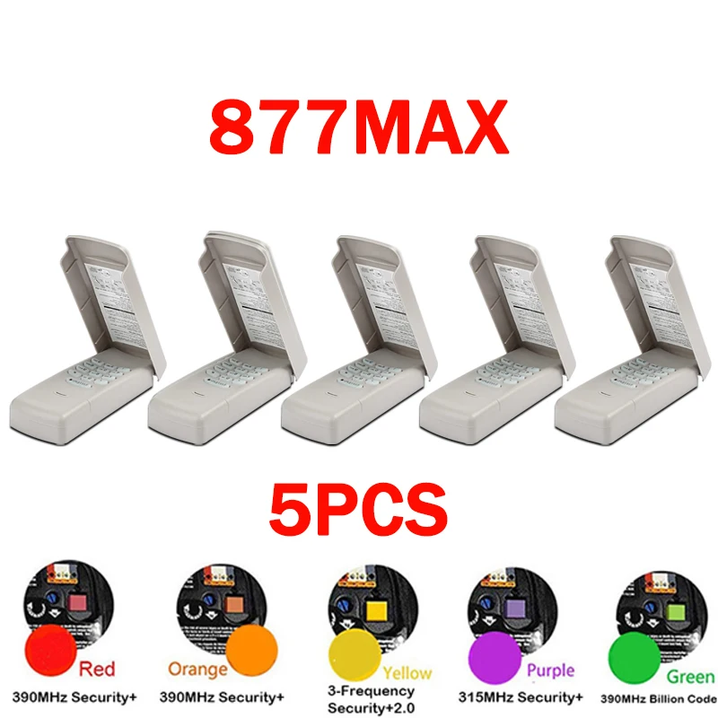 5PCS 877MAX ワイヤレスキーパッド リモートコントロール キーレスエントリーシステム ガレージパスワードドアオープナー 973LM 976LM 977LM 373LM 376LM 377LM